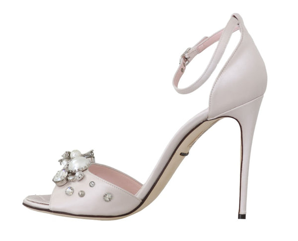 White Silk Crystal Butterfly Sandals