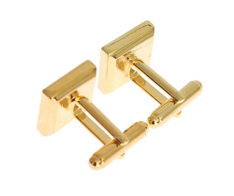 Gold Brass Clear Red Crystal Cufflinks