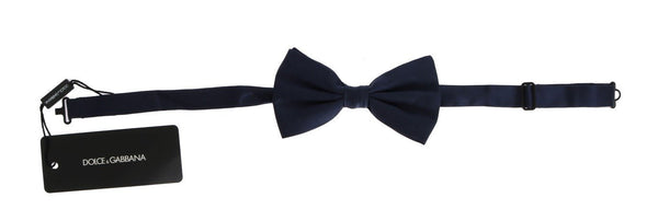 Blue Solid Silk Bowtie