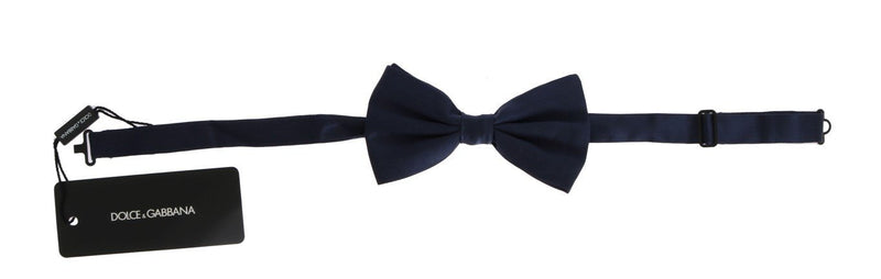 Blue Solid Silk Bowtie