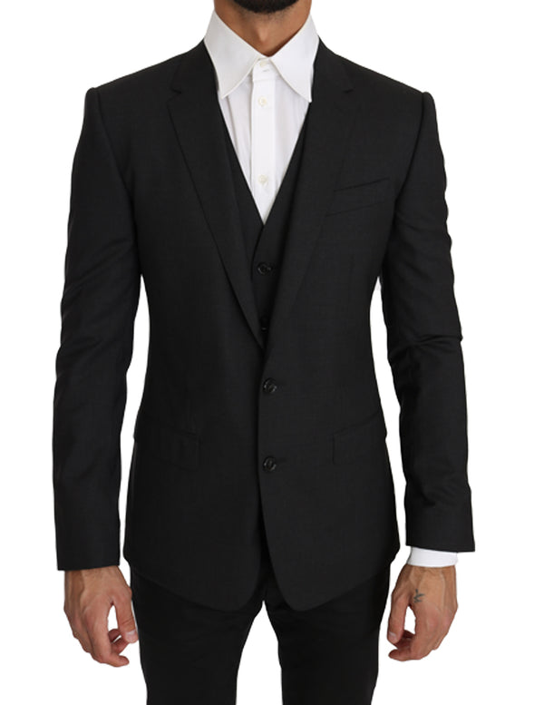Blazer Vest 2 Piece Gray Wool MARTINI