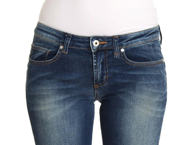 Blue Wash Cotton Denim Stretch Slim Fit Jeans