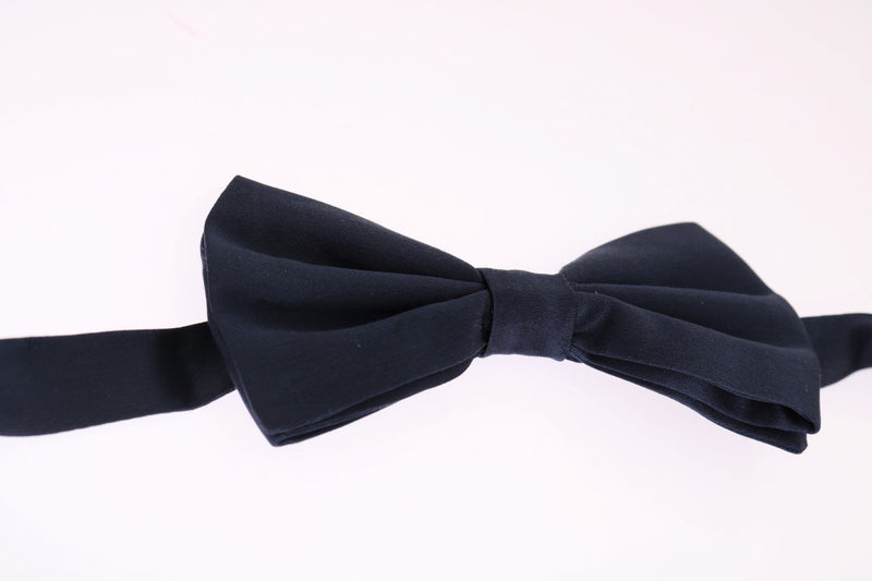 Blue Solid Silk Bowtie