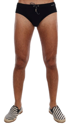 Black Logo Beachwear Briefs