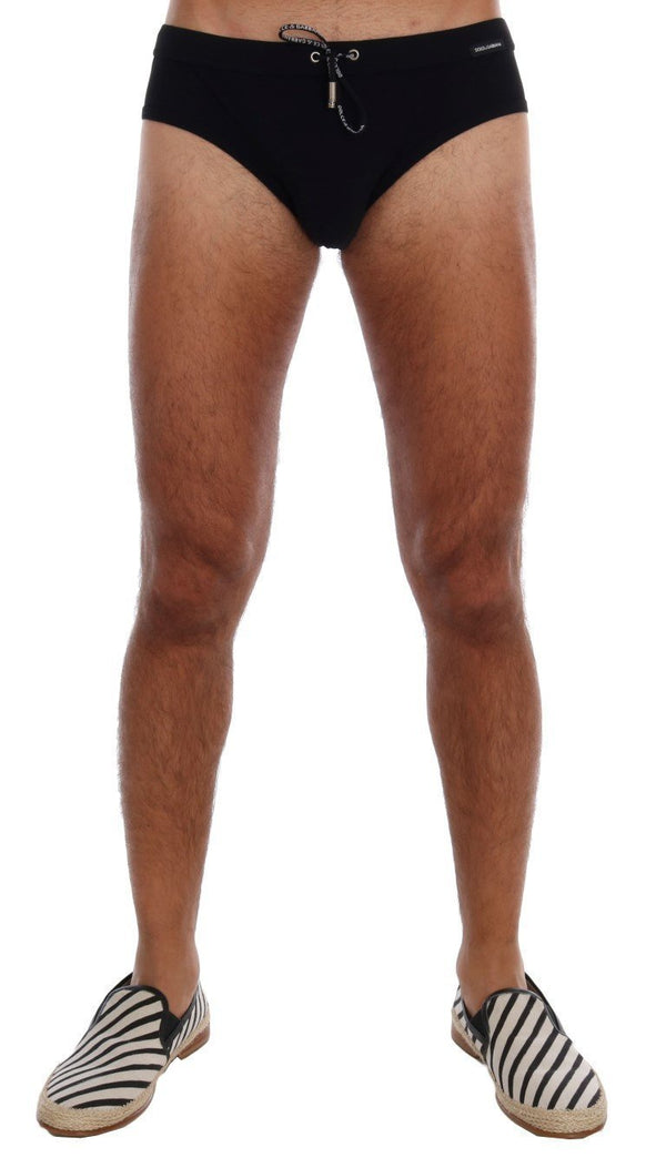 Black Logo Beachwear Briefs