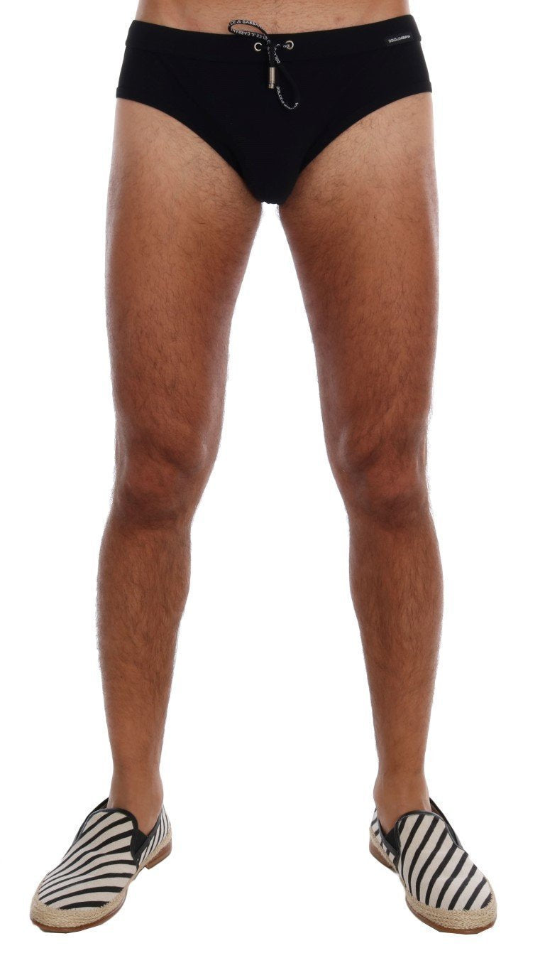 Black Logo Beachwear Briefs