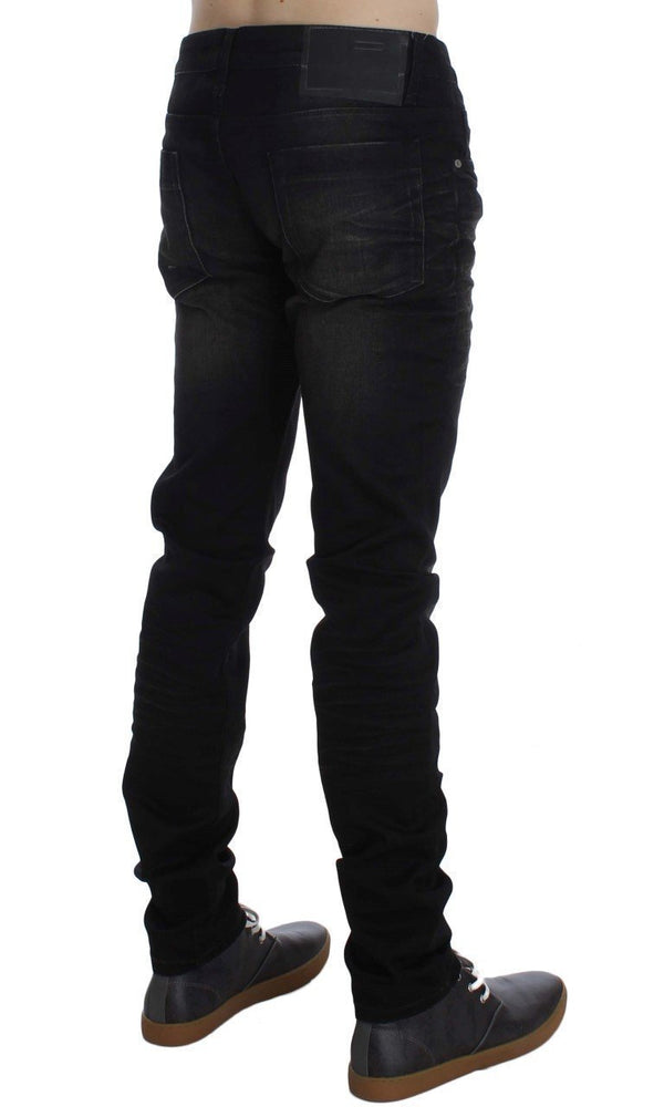 Black Cotton Stretch Slim Fit Jeans