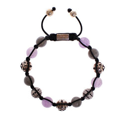 Labrodite Amethyst Black CZ 925 Silver Bracelet