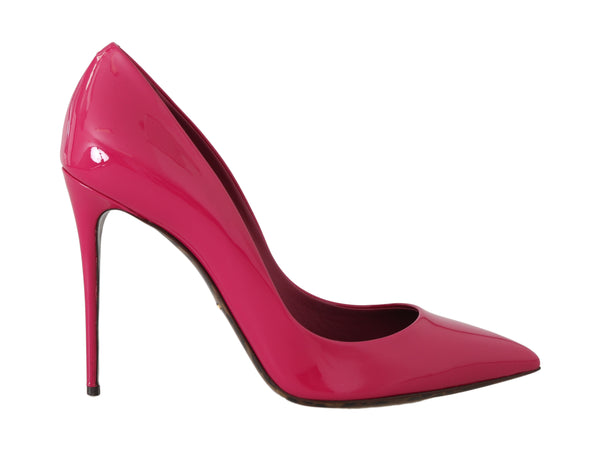 Pink Leather Classic Heels Pumps