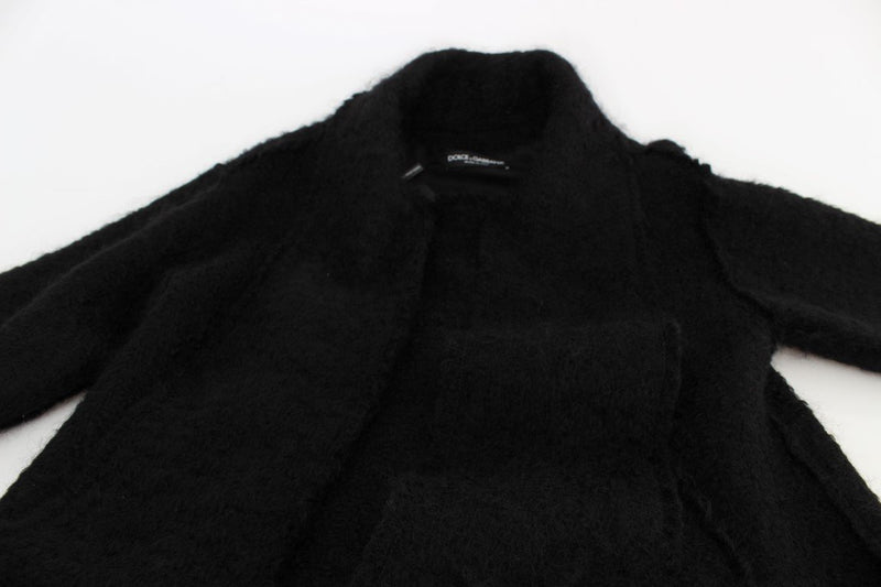 Black Wool Mohair Coat Jacket