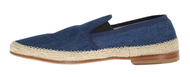 Blue Denim Cotton Loafers