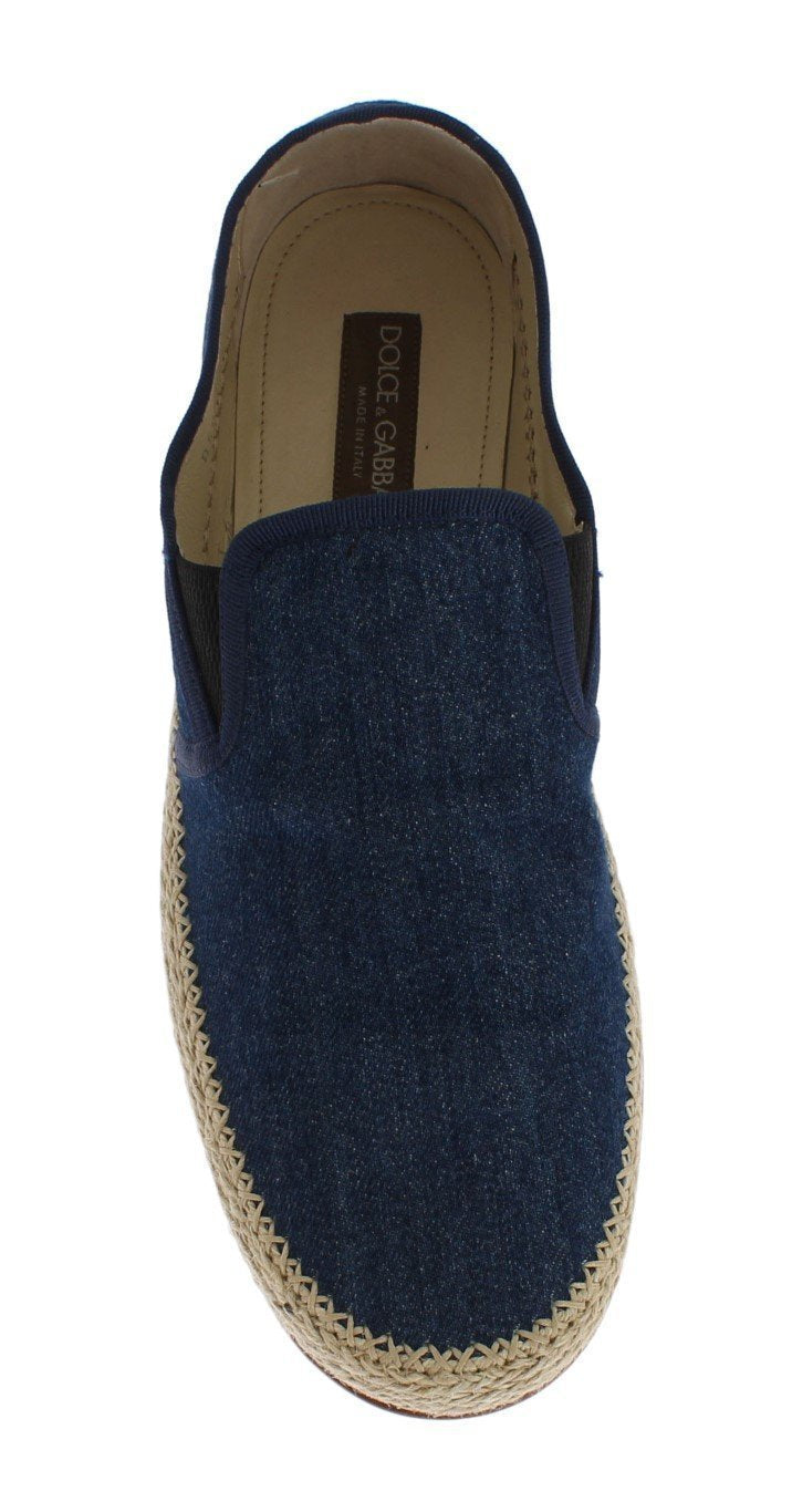 Blue Denim Cotton Loafers