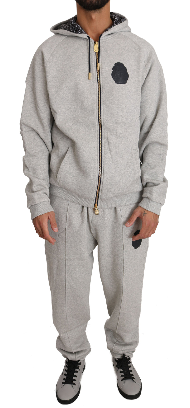 Gray Cotton Sweater Pants Tracksuit