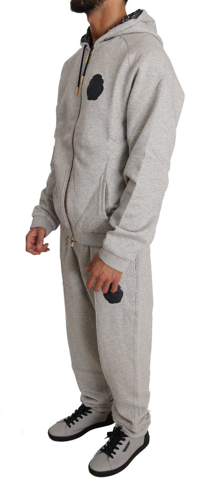 Gray Cotton Sweater Pants Tracksuit