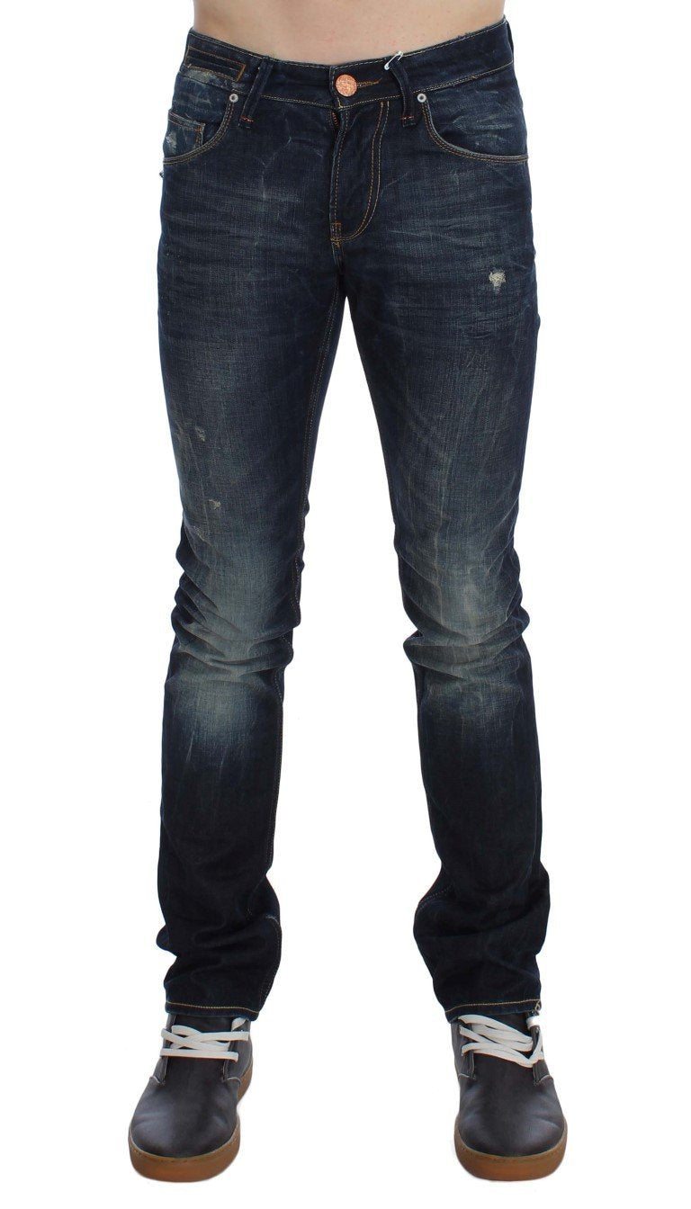 Blue Wash Cotton Slim Fit Jeans