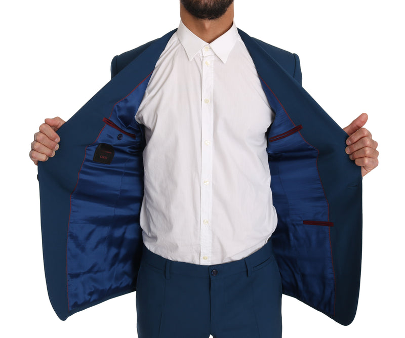 Blue Wool GOLD Stretch 2 Piece Slim Suit