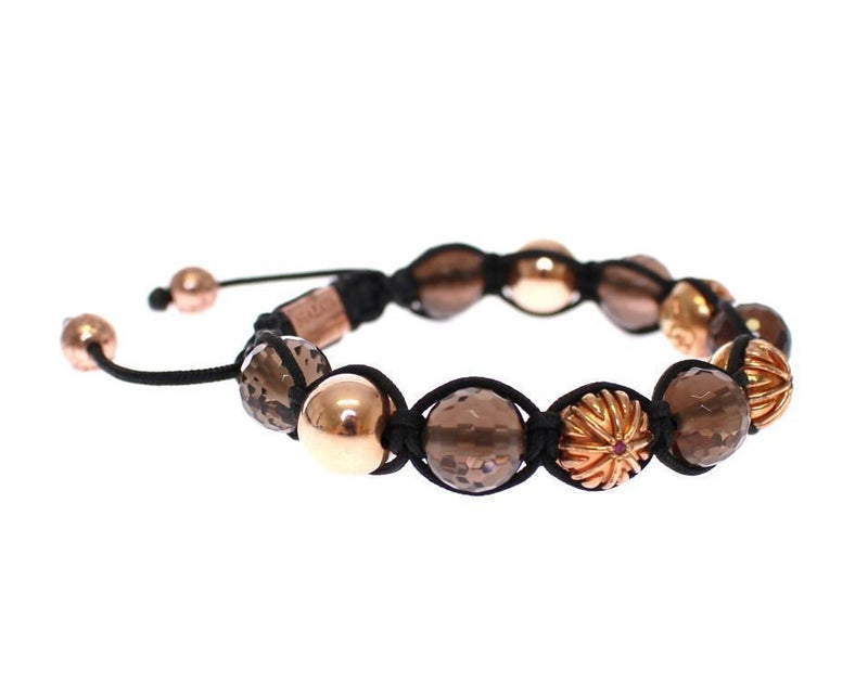 Smoky Quartz 18K Gold Plated 925 Silver Bracelet