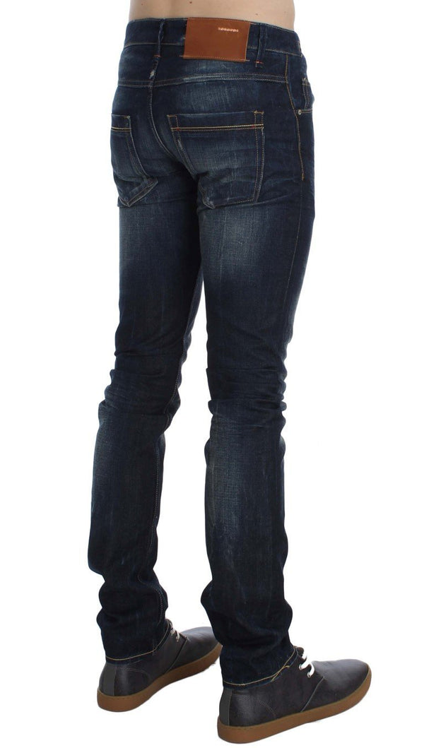 Blue Wash Cotton Slim Fit Jeans