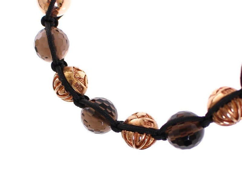 Smoky Quartz 18K Gold Plated 925 Silver Bracelet