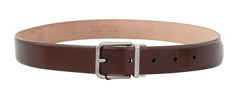 Brown Leather Silver Buckle Belt