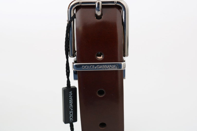 Brown Leather Silver Buckle Belt