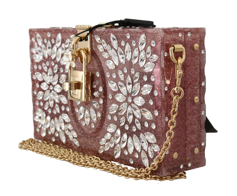 Pink Plexi SICILY Crystal Clutch Purse