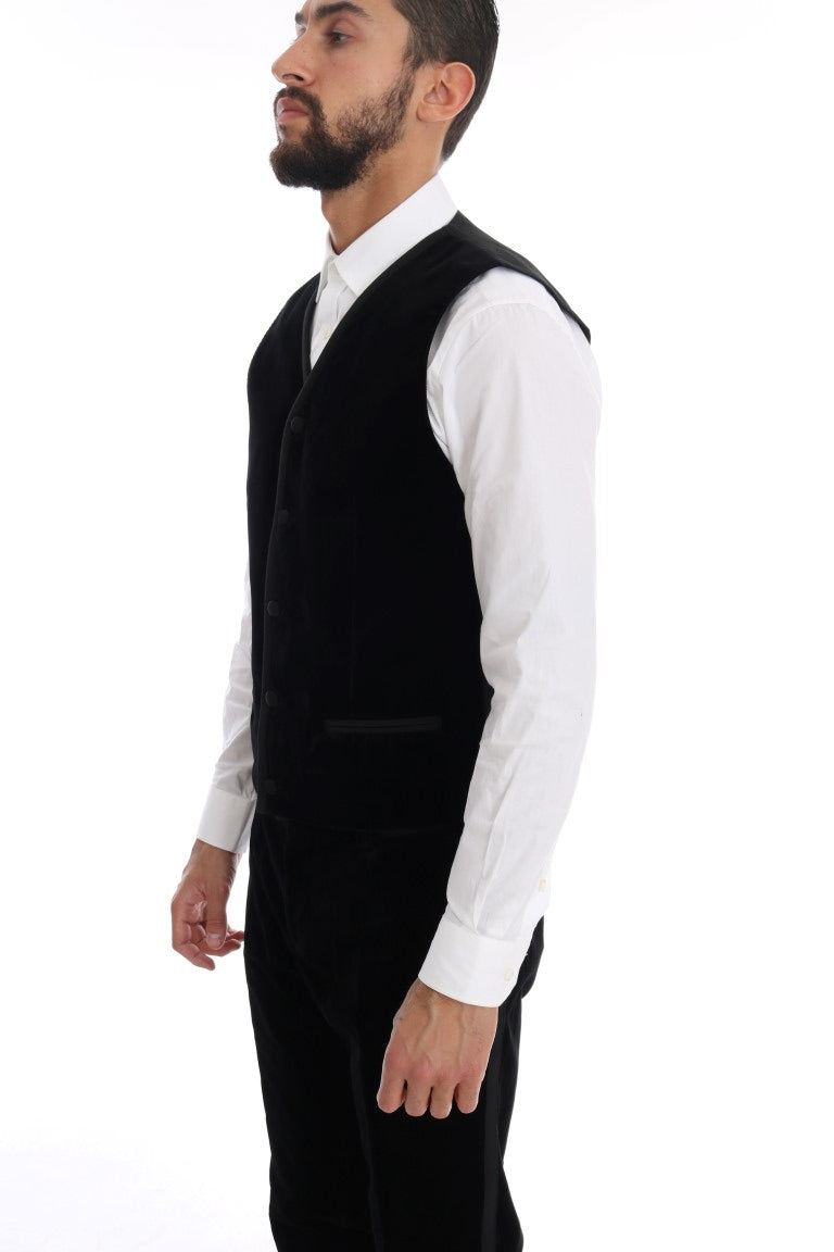 Black Velvet Double Breasted Slim Suit