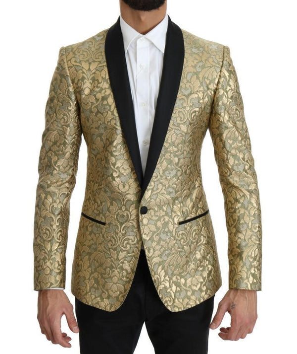 Gold Jacquard Silk MARTINI Blazer