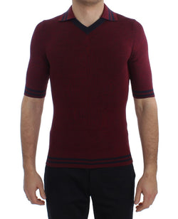 Bordeaux Silk Polo Short Sleeve T-shirt