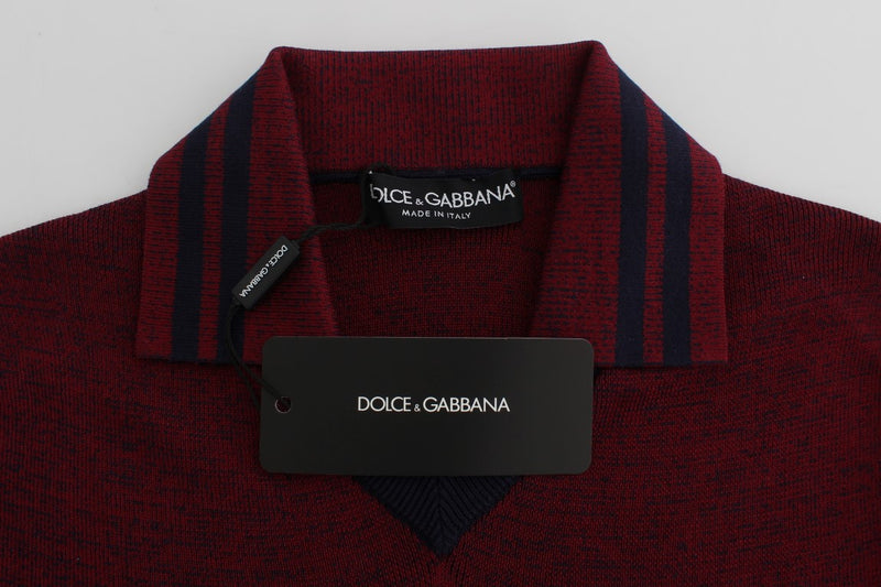 Bordeaux Silk Polo Short Sleeve T-shirt