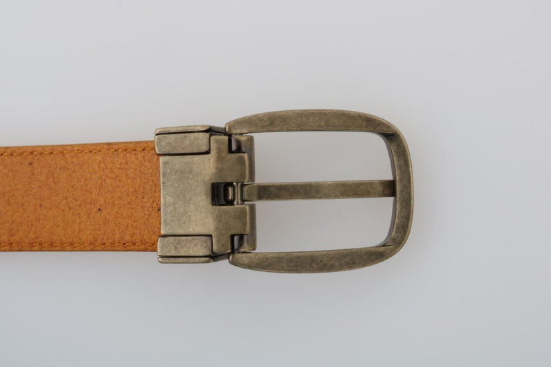 Yellow Leather Gold Buckle Belt