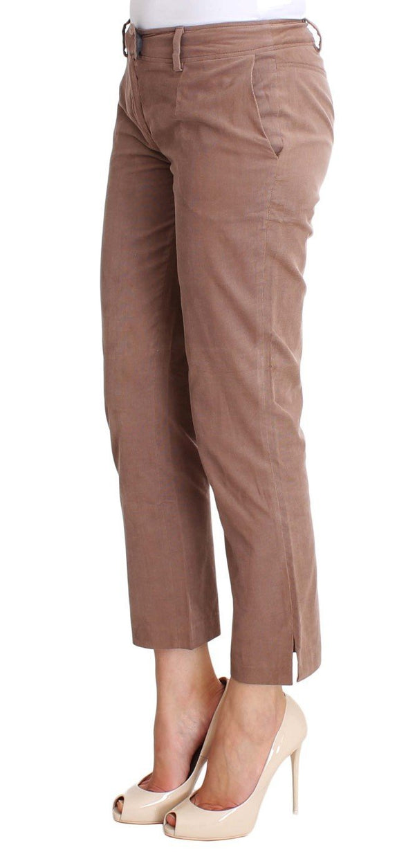 Brown Cropped Corduroys Pants