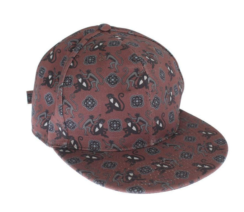 Bordeaux Pattern Cotton Flat Bill Cap