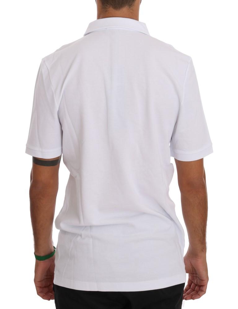 White Cotton Stretch Polo T-Shirt