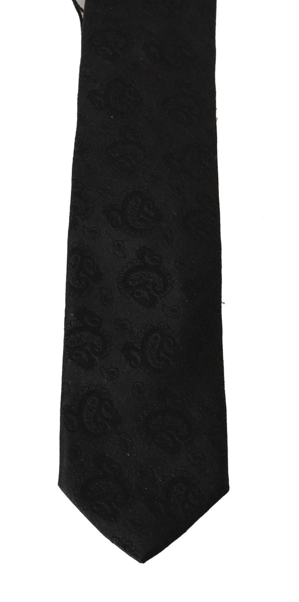 Black Silk Paisley Classic Tie