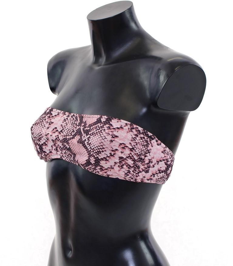 Pink Snake Print Bikini Top Bra Swimwear