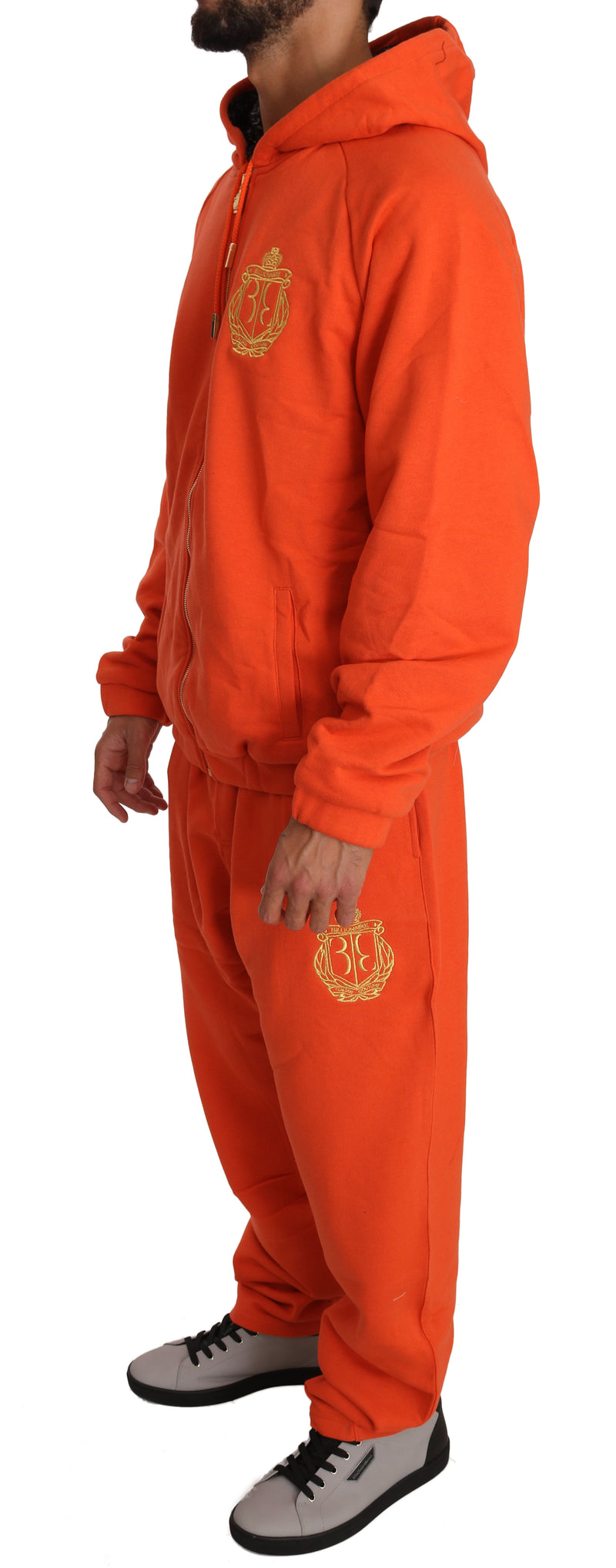 Orange Cotton Sweater Pants Tracksuit