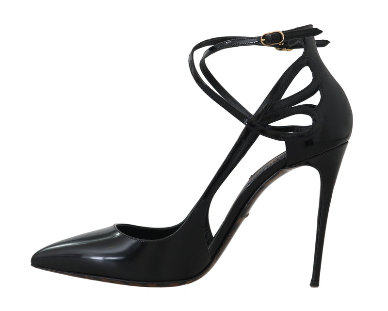 Black Patent Leather Ankle Strap