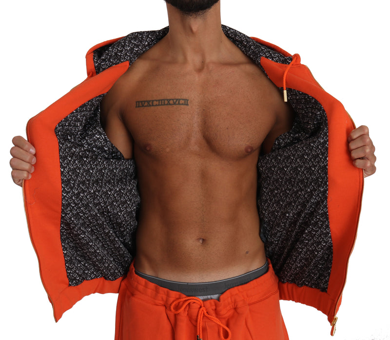 Orange Cotton Sweater Pants Tracksuit