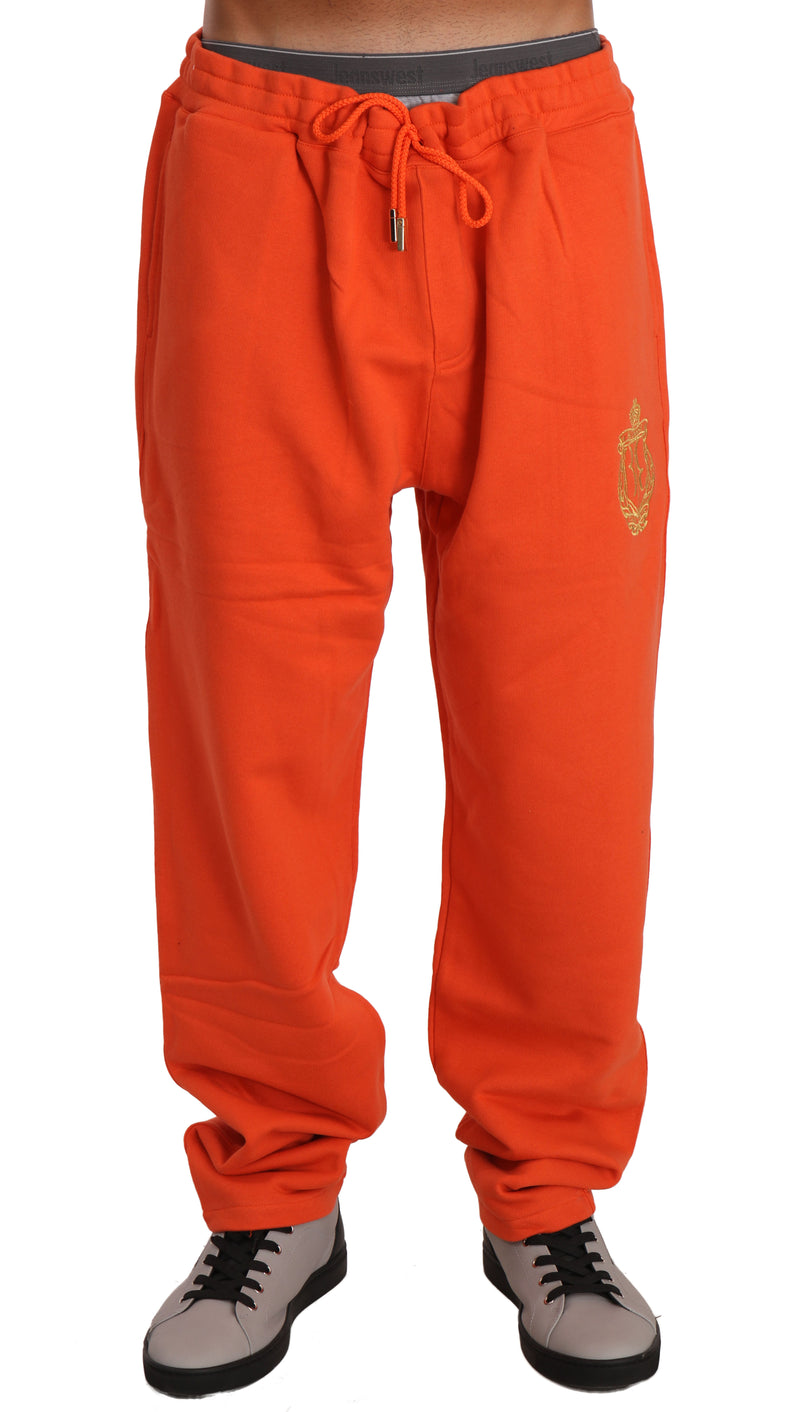 Orange Cotton Sweater Pants Tracksuit