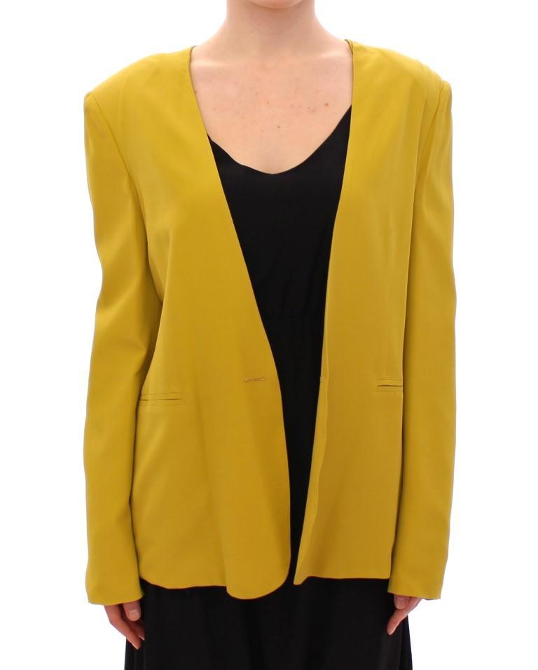 Mustard Yellow Silk Blazer Jacket