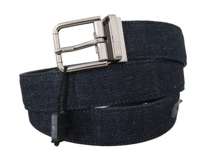 Blue Denim Leather Belt