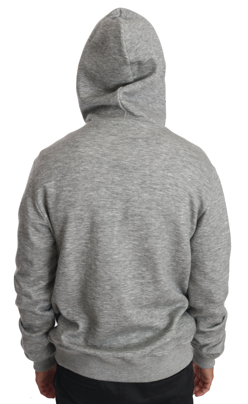 Gray Cashmere Crown Logo Hooded Sweater