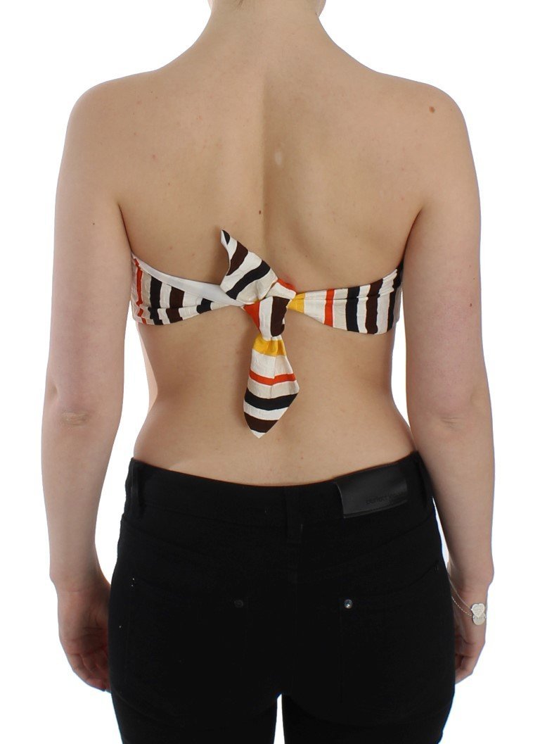 Multicolor striped bandeau top