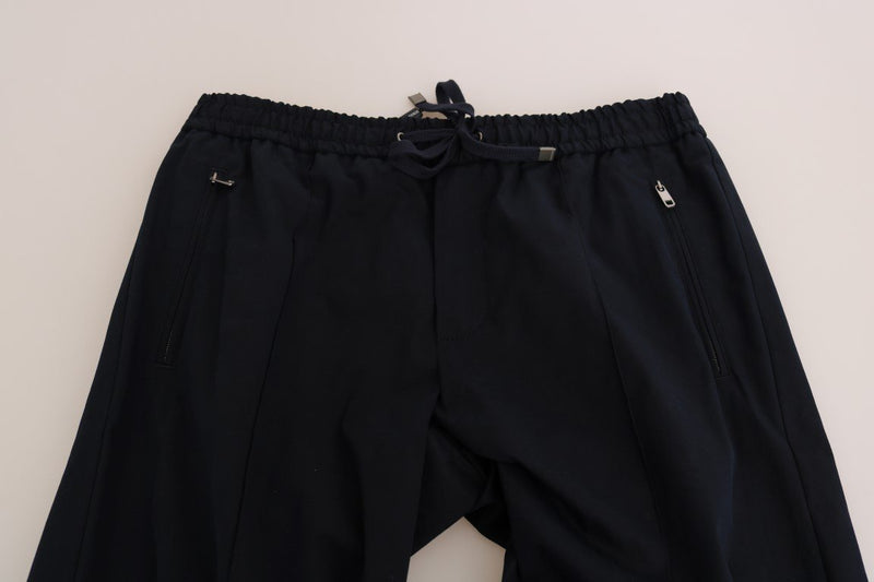 Black Cotton Casual Pants