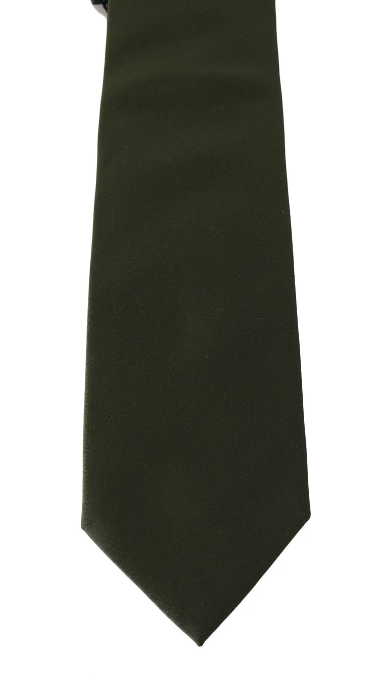 Green Solid Silk Wide Tie