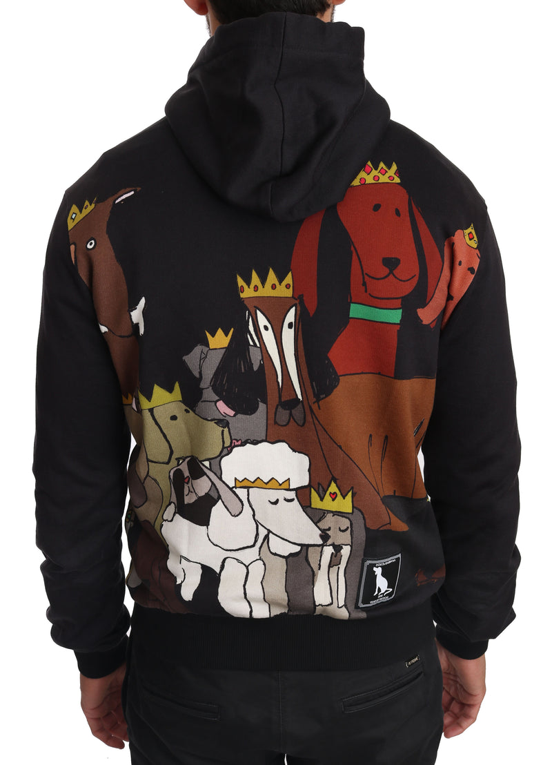 Gray Cotton Dog Crown Hooded Sweater