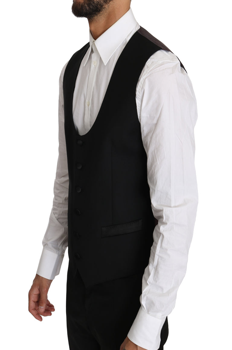 Black Wool MARTINI 3 Piece Slim Suit