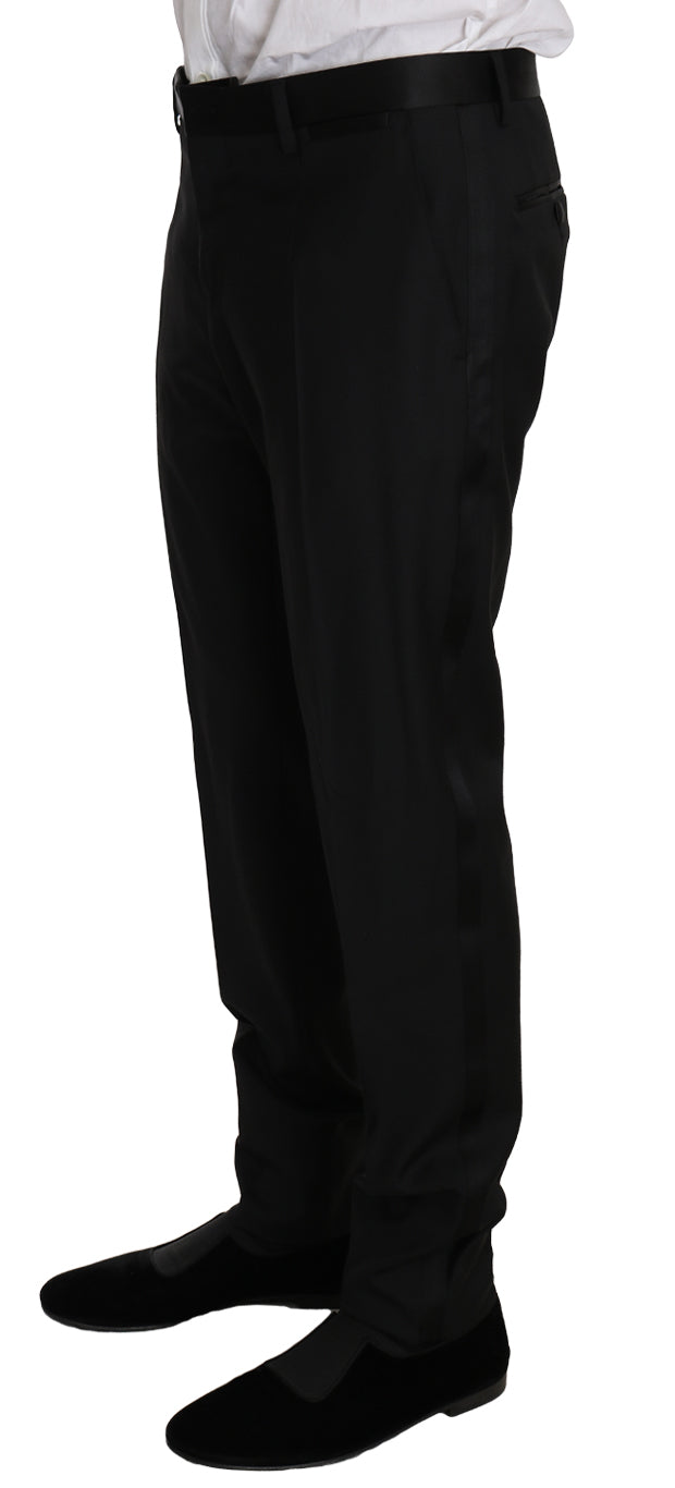 Black Wool MARTINI 3 Piece Slim Suit