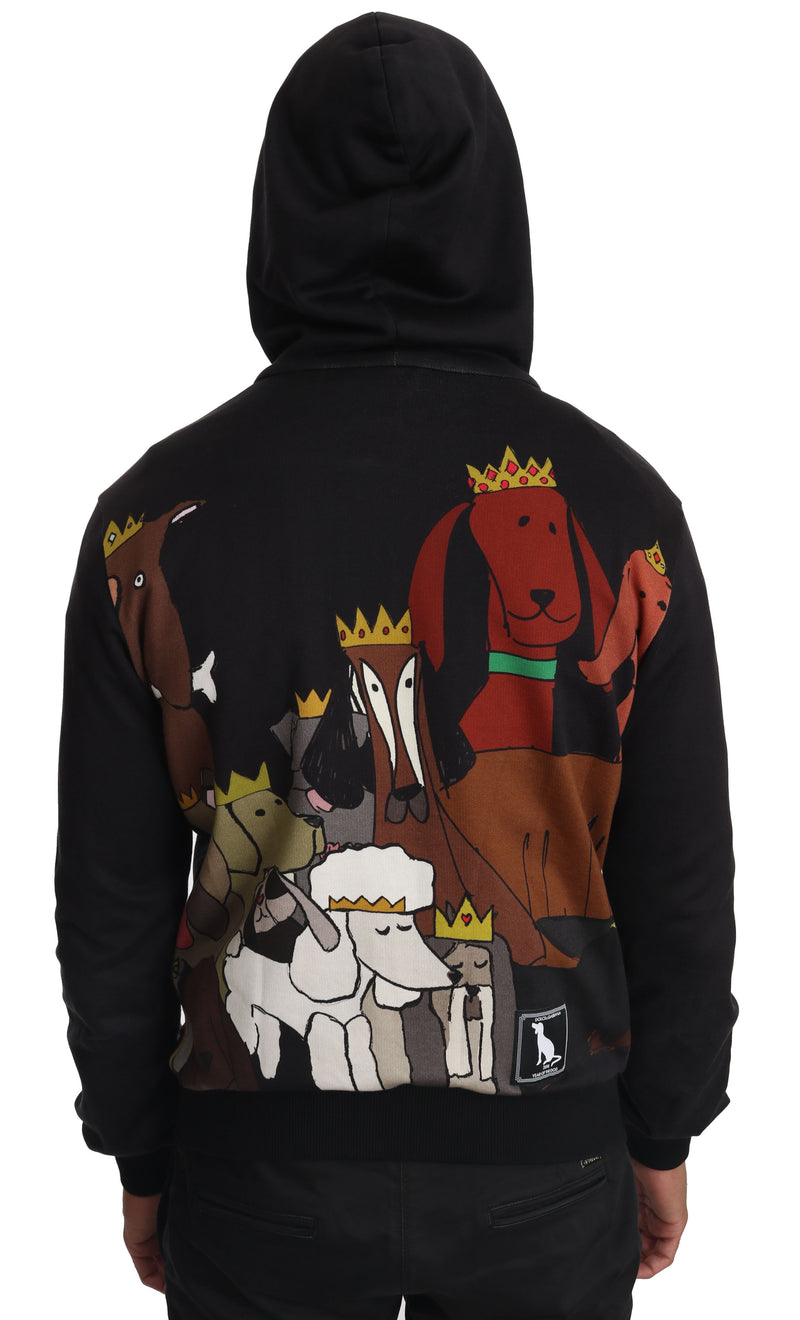 Gray Cotton Dog Crown Hooded Sweater